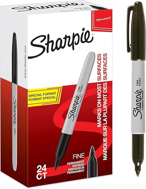 Sharpie Permanent Markers | Fine Point | Black | 24 Count