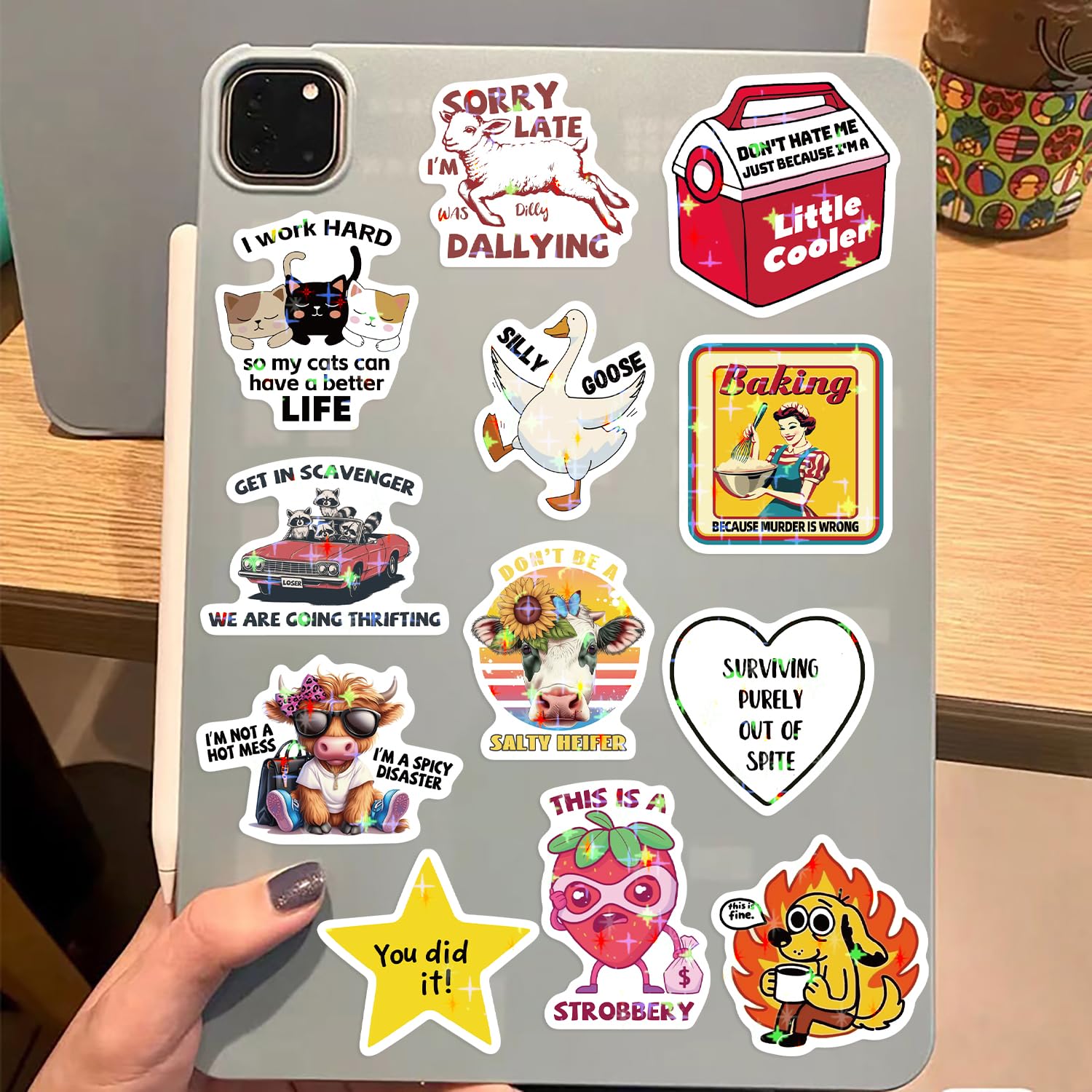 Funny Stickers for Adults 238 PCS - Holographic Sarcastic Meme Decals, Funny Stickers-238, 3 x 2 x 1 inches - Image 3