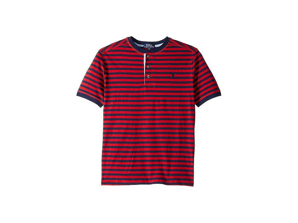 

Polo Ralph Lauren Kids Striped Cotton Jersey Henley (Big Kids) (RL 2000 Red Multi) Boy's T Shirt