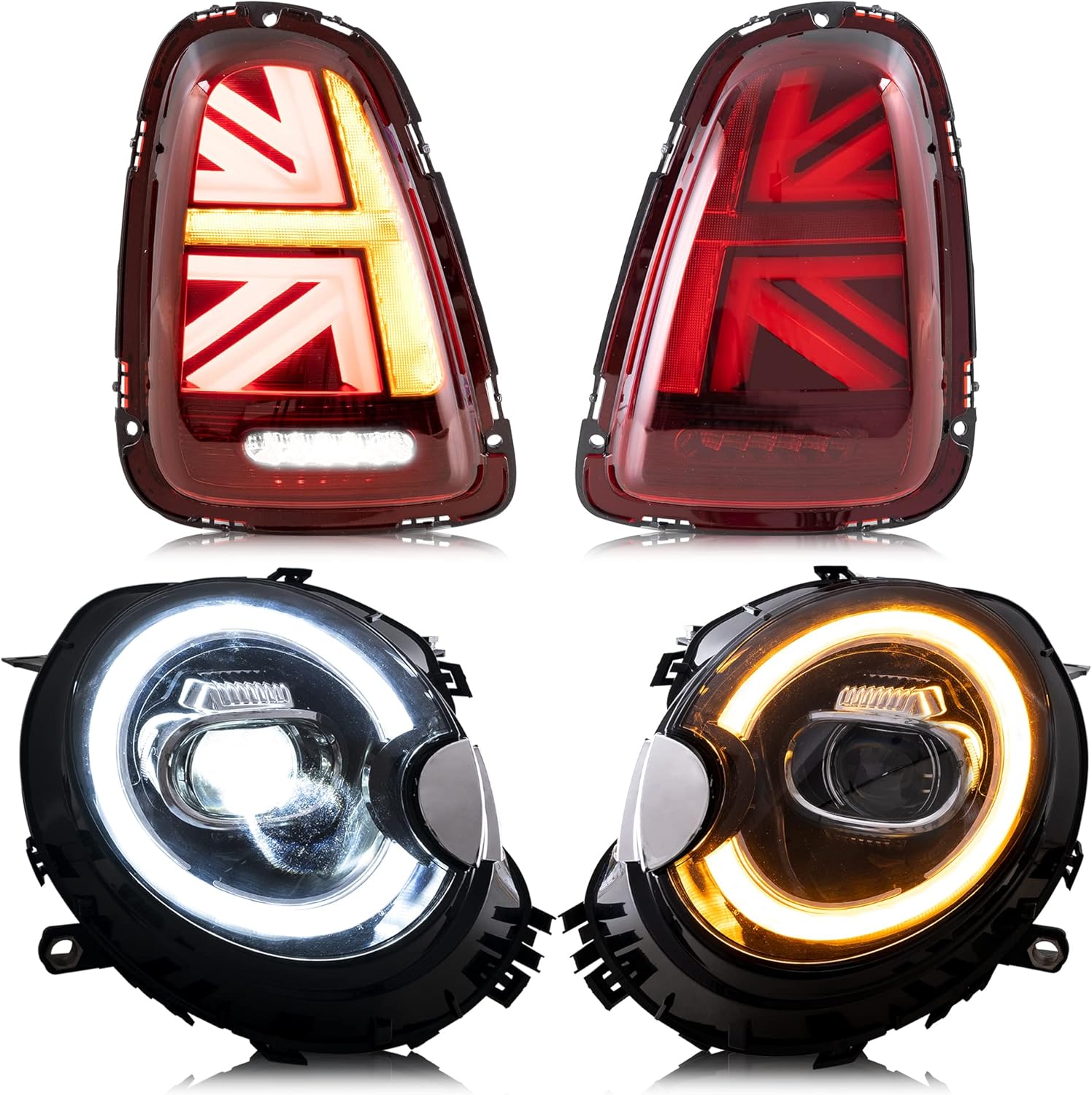 VLAND Scheinwerfer Rückleuchten für Mini Cooper R56 Hatch/Cabrio R57 / Coupe R58 / Roadster R59 ...