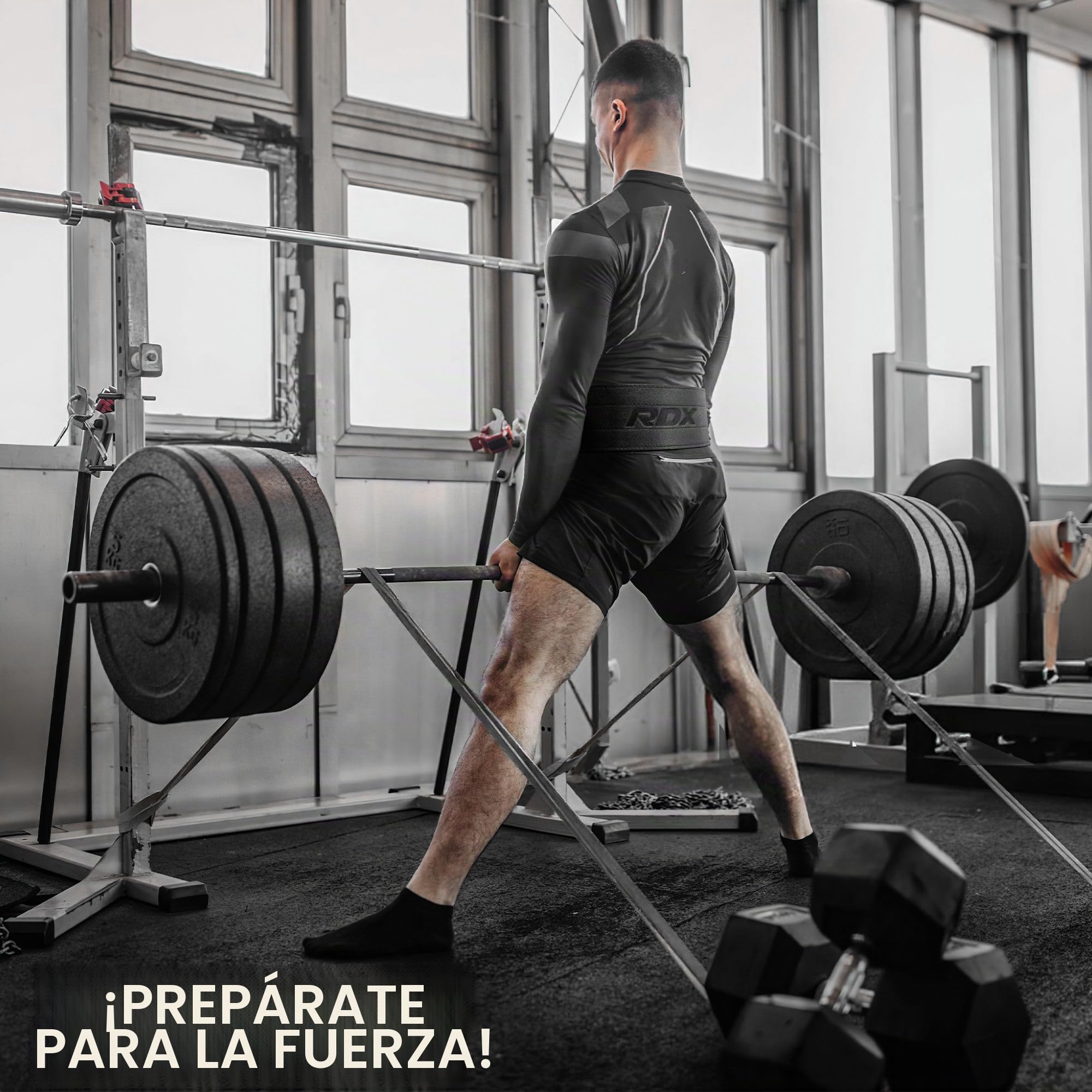RDX Cinturón de Levantamiento de Pesas, cinturón de Cuero de Doble Punta de 10 mm y 13 mm de Grosor, Soporte Lumbar de 4 Pulgadas, Entrenamiento de Fuerza de Culturismo