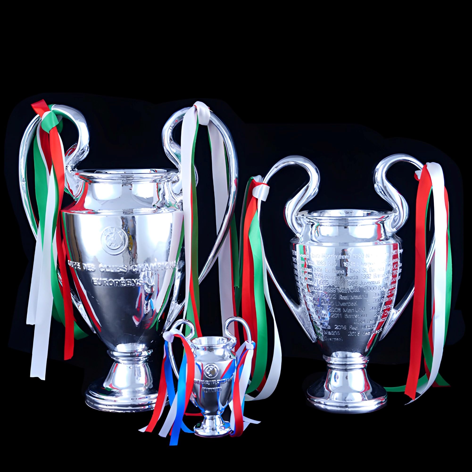 Réplica del trofeo del campeonato de fútbol, copa de campeón de orejas grandes en resina para aficionados al fútbol y coleccionistas, perfecta para la oficina en casa o exhibición de trofeos de la