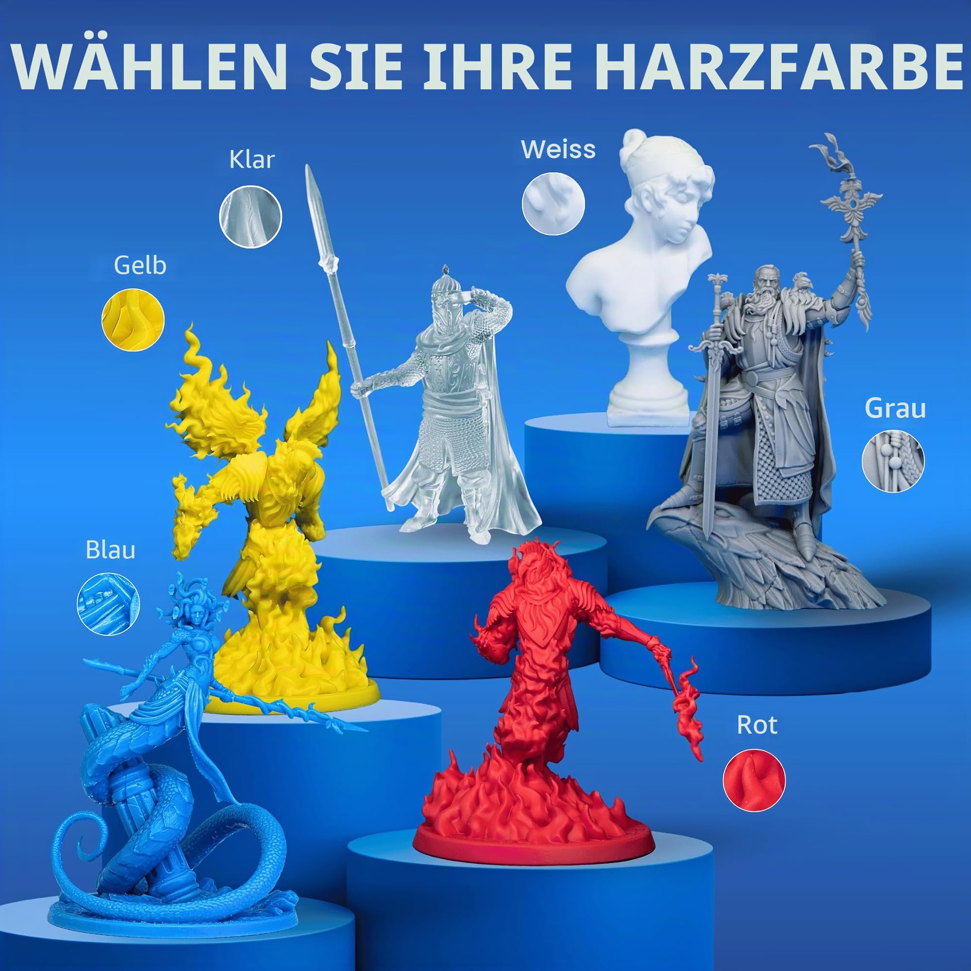 TGM-7 LED Schnellhärtend 3D Harz für Tischspiel-Miniaturen, 1 Liter