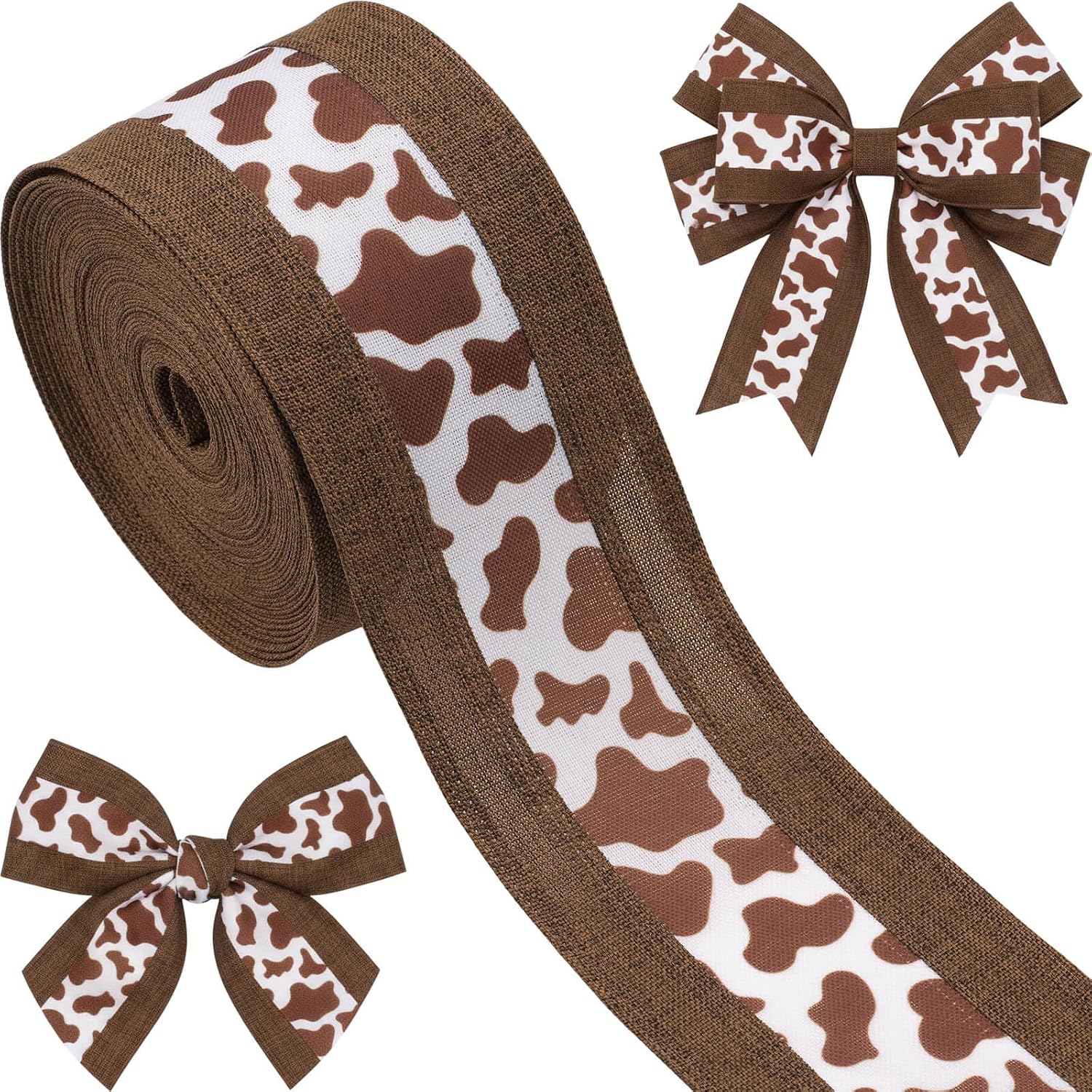 Cow Ribbon Amazon.com: Kutyndrix Cow Print Ribbon with Wired Edge 2.5 Inch x 10 ...