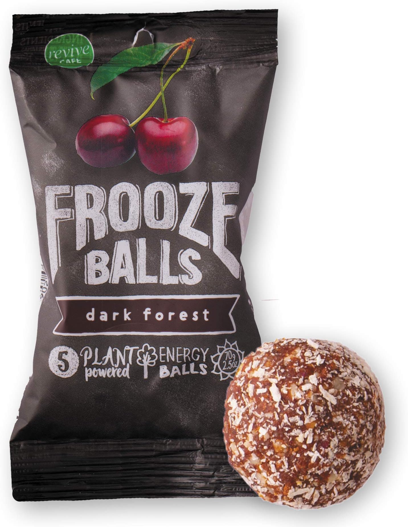 Frooze Balls Plant Protein Powered Fruit & Nut Energy Balls, Dark Forest (Pack of 8) Each Pack has 5 Balls!