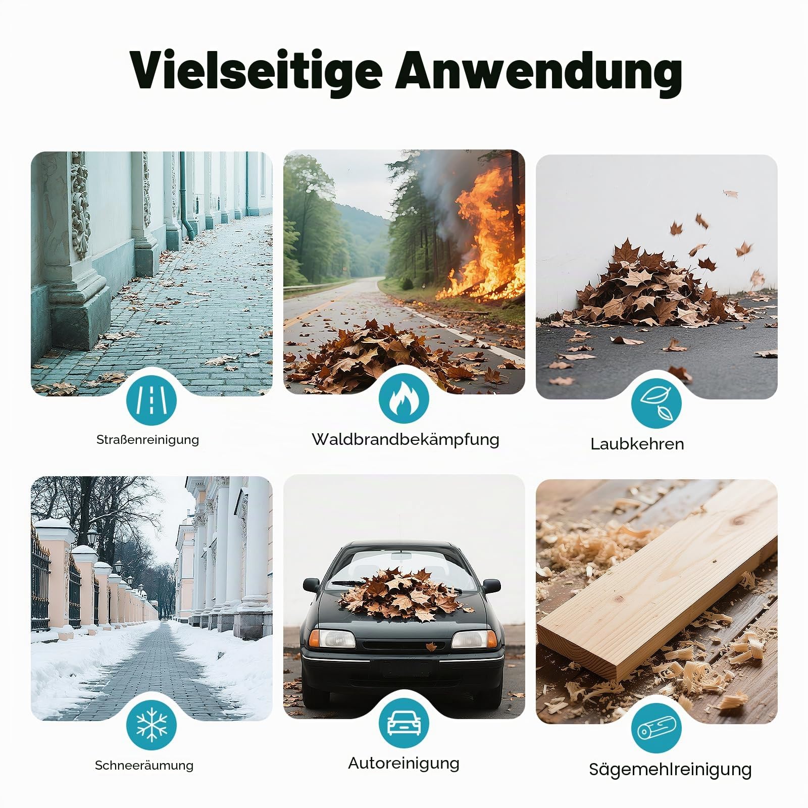 75.6cc 4-Takt Rucksack Benzin Laubbläser, 2600W Rucksackgebläse mit 498CFM Luftvolumen, Benzin Gebläse Laub Sauger, Leistungsstarke Rucksack Blatt Luftgebläse für Garten, 7000 U/min