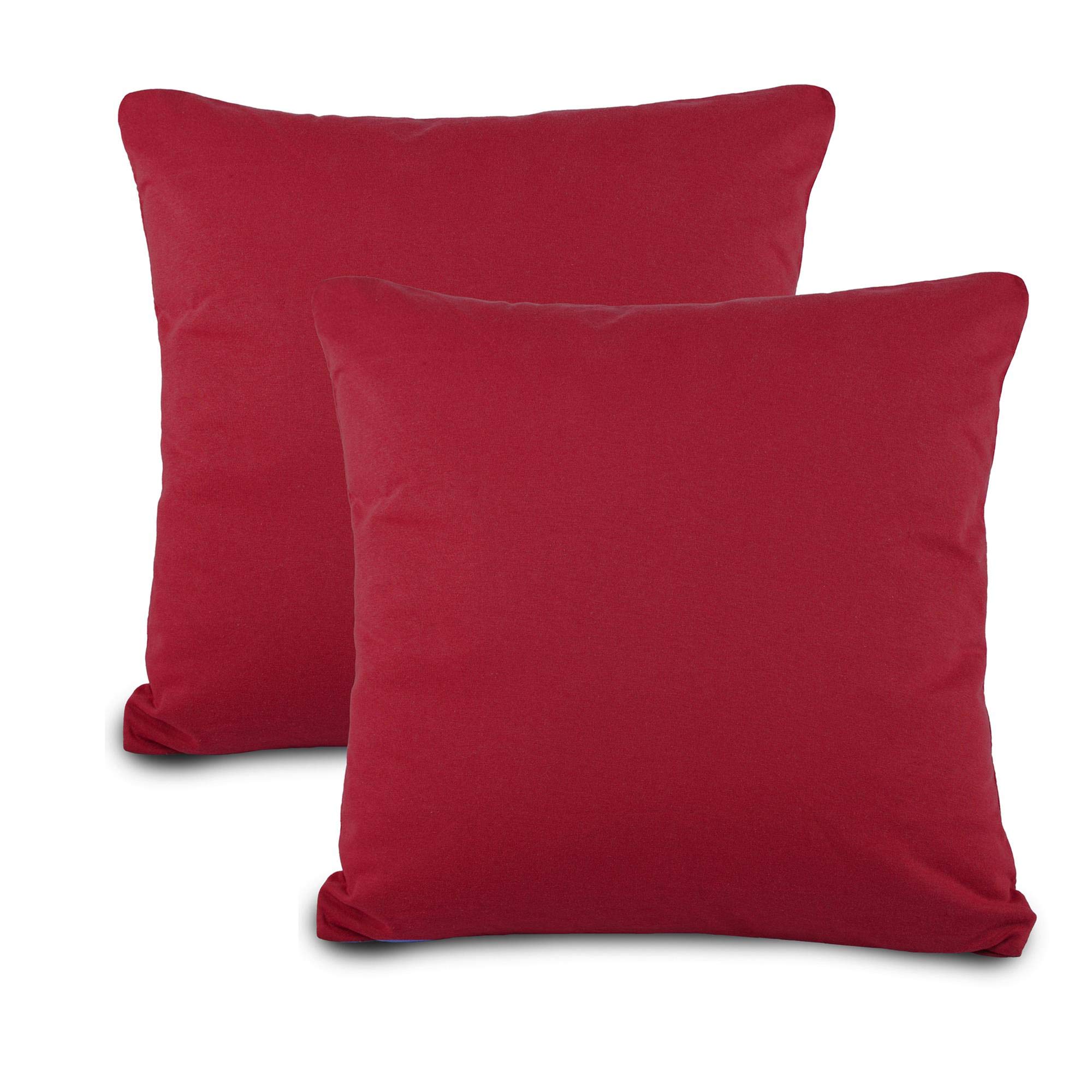 CelinaTex BeNature Kissenbezug Doppelpack 40 x 40 cm Bordeaux rot Baumwolle Dekokissen Bezug Jersey