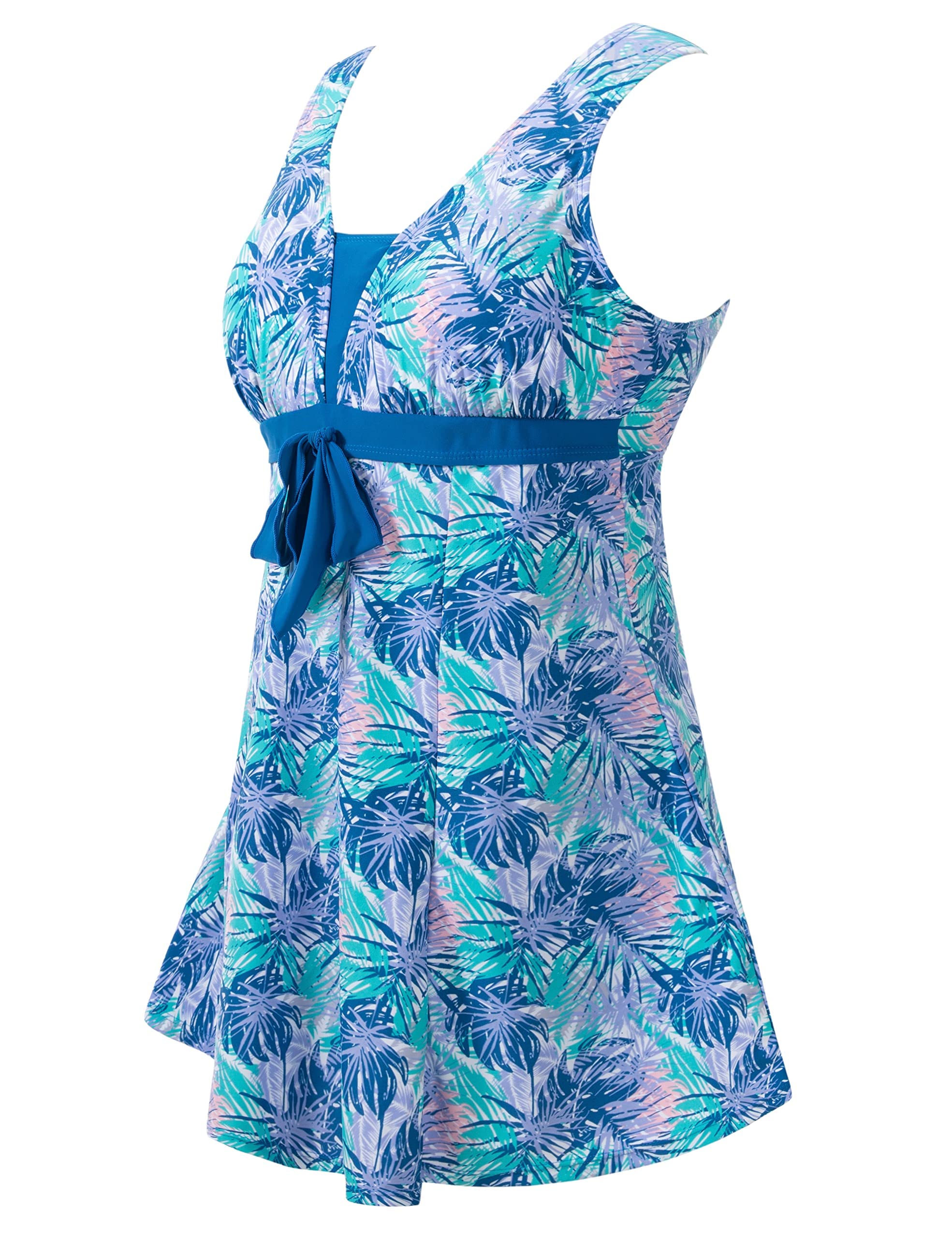 Wantdo Costume da Bagno Estate Taglie Forti Costume Intero Alta Vita Push Up Swimsuit per Mare e Spiaggia Donna Un Pezzo