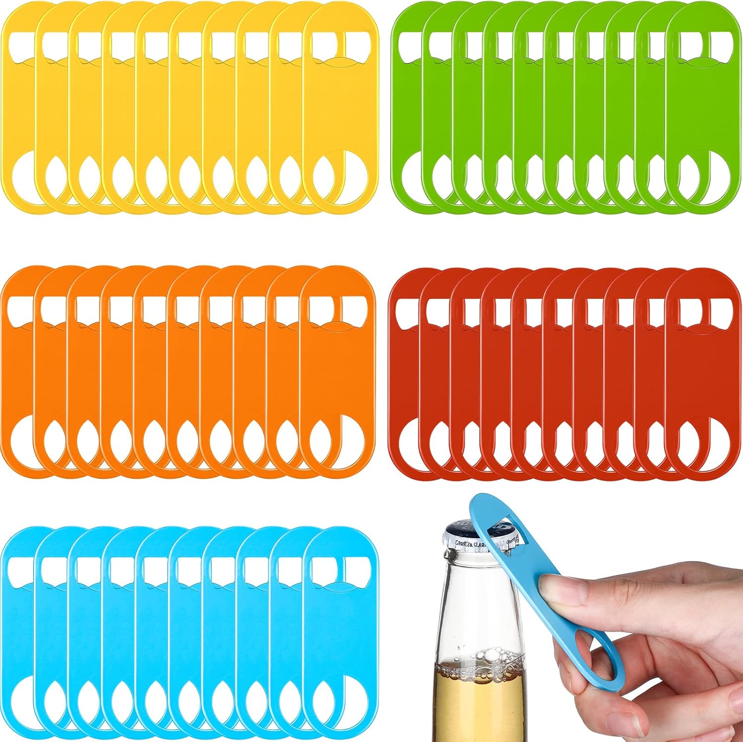 50 Pcs Bottle Openers Stainless Steel Flat Bottle Opener