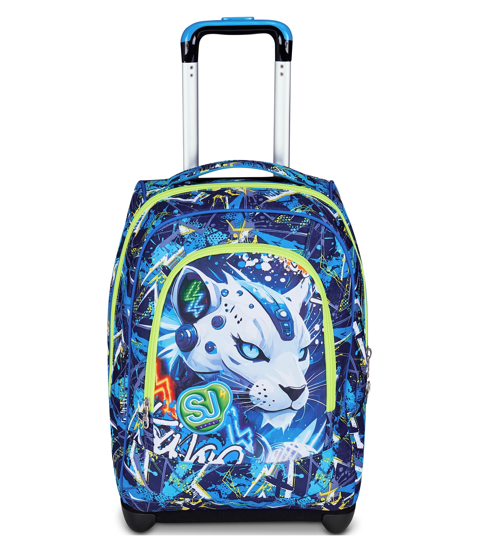 SJ GANG STYLE JAM GANG Trolley Scuola Fisso, Blu, 2 in 1, Doppio Uso, Trolley e Zaino, Zaino Scuola Elementare, Bambino