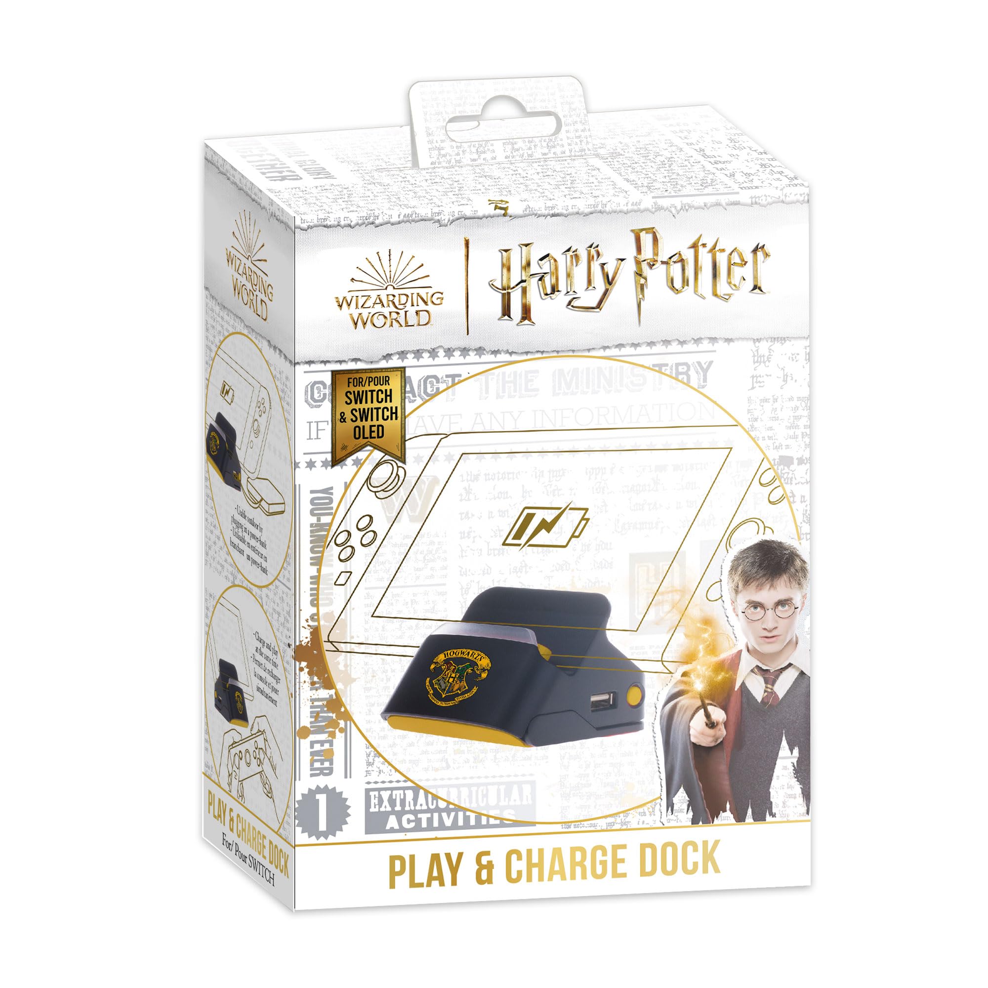 Freaks and Geeks- Harry Potter-Switch-Dock et Stand 2 en 1-Support Recharge+Connexion TV-Noir Poudlard