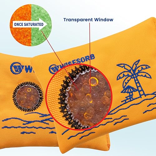 Miniatura 7 de Paquetes desecantes recargables de 7.05 oz x 3 unidades para almacenamiento, bolsas deshumidificadoras reutilizables que indican el color de gel de