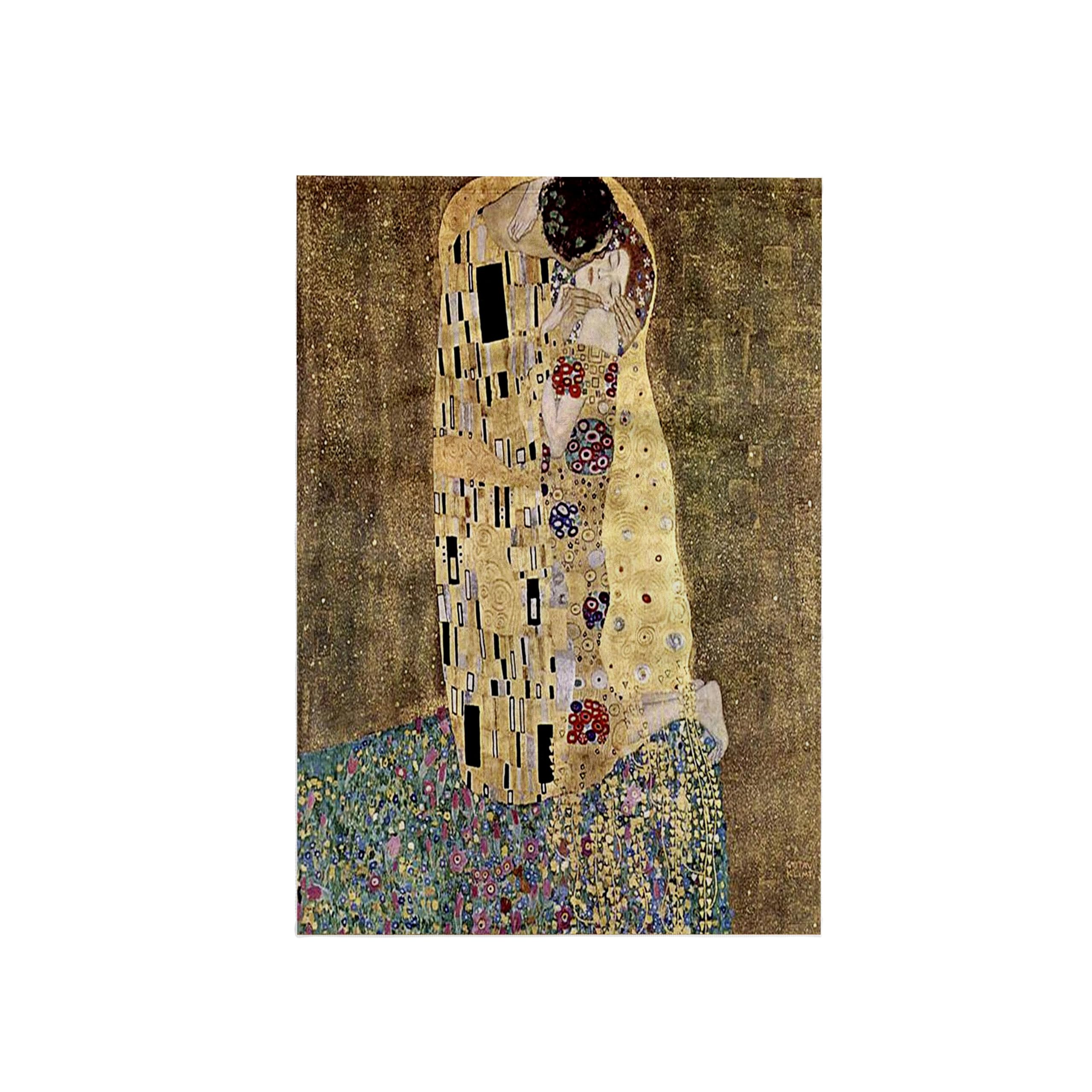 3dRose 15x22 Hand Towel - Famous Klimt Painting The Kiss Art Deco and Nouveau