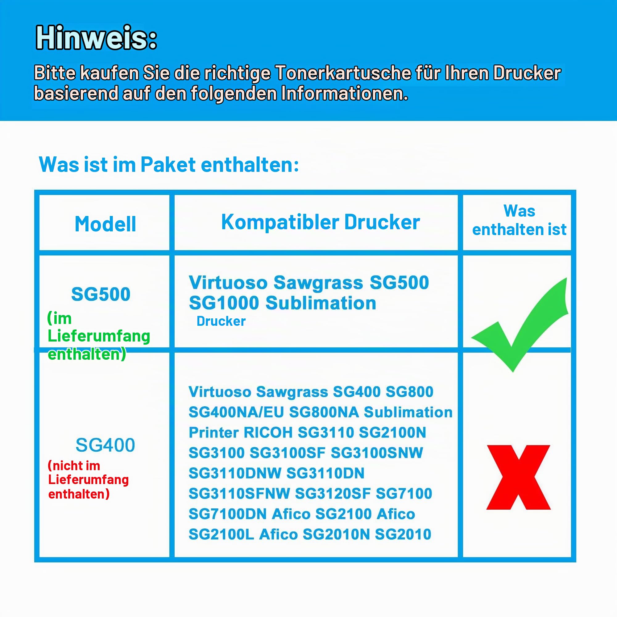 LCL-kompatible Sublimationstinte SG500 SG1000 PRINTAN Dink High Yield Tintenpatrone (4erpack KCMY) Kompatibel für Sawgrass Virtuoso SG500 SG1000 Sublimationsdrucker