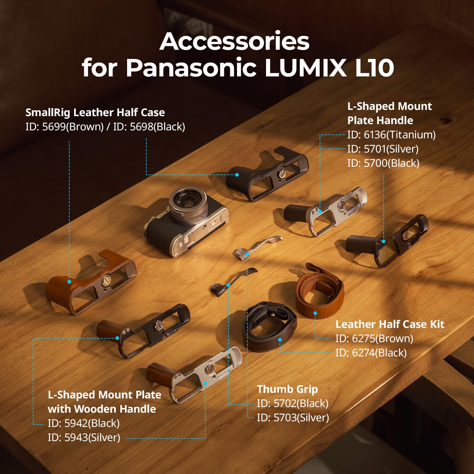 SMALLRIG Uchwyt kciukowy do aparatu Panasonic LUMIX L10 (czarny) 5702