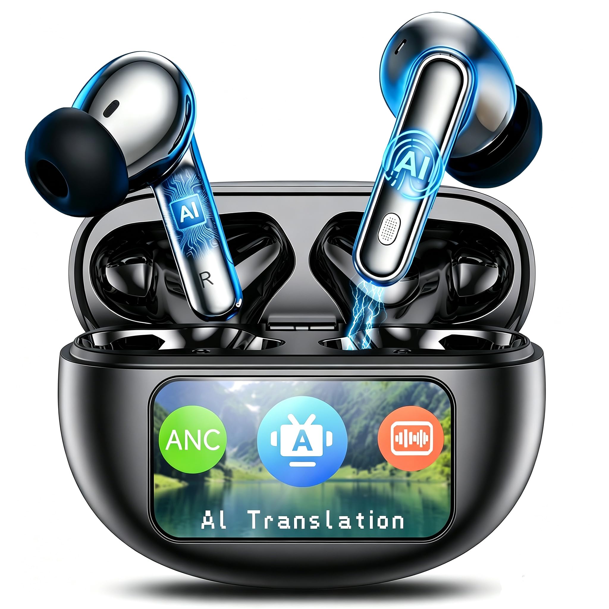 AI Translation Earbuds Real Time—199+ Language Translator, No Subscription