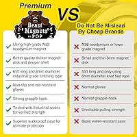 Vista 3 de Kit completo de pesca con imán de 1320 libras Kit de imanes de pesca de doble cara con estuche Incluye imanes fuertes de neodimio N52, cuerda