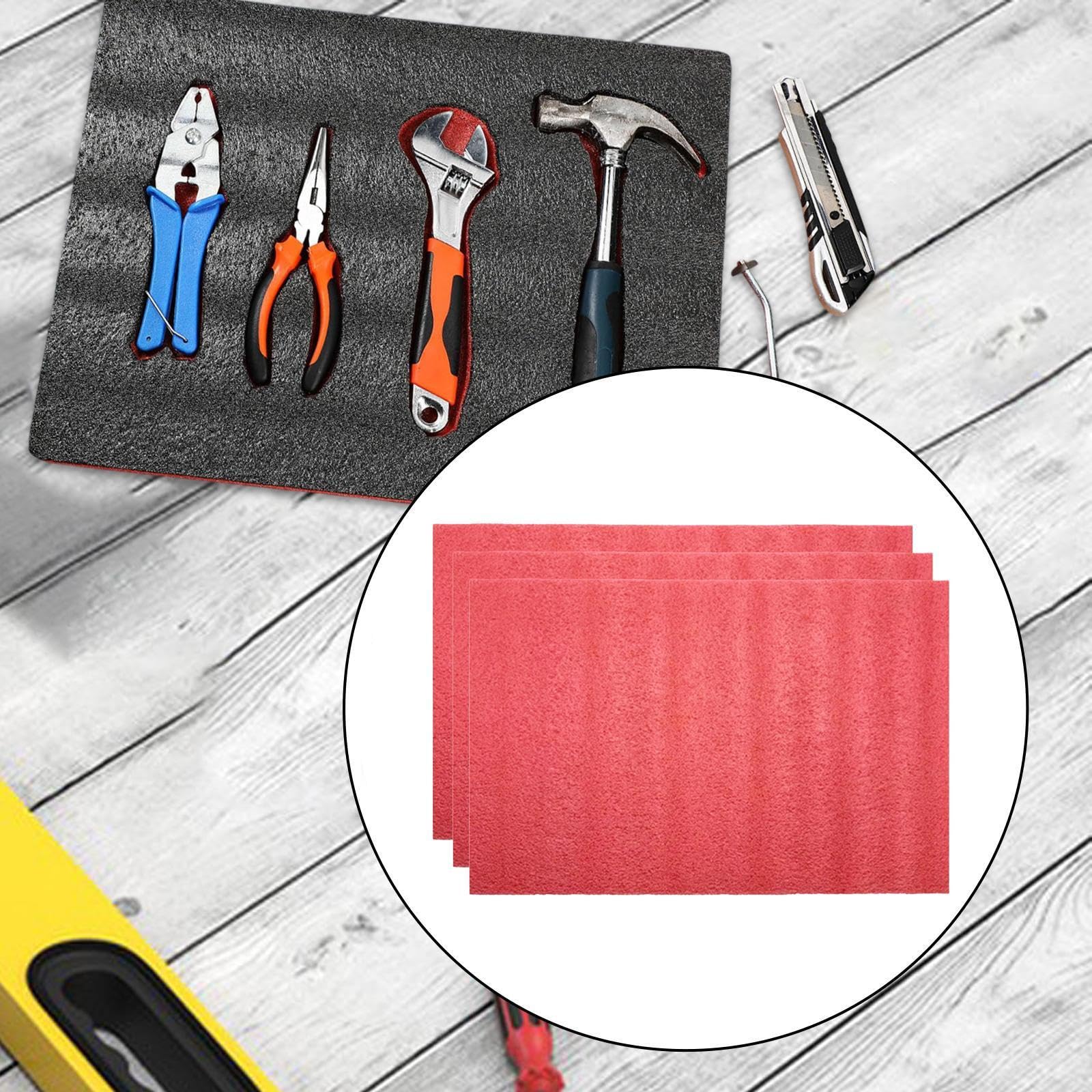 doublure en mousse pour coffre à outils Pack De 3Pour Tiroirs Commode Game Rouge Plusieurs Tailles(60cmx60cmx3.9cm)