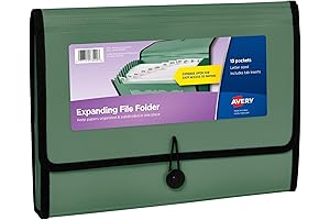 Avery Letter/A4-Size Sage Pocket File Organizer