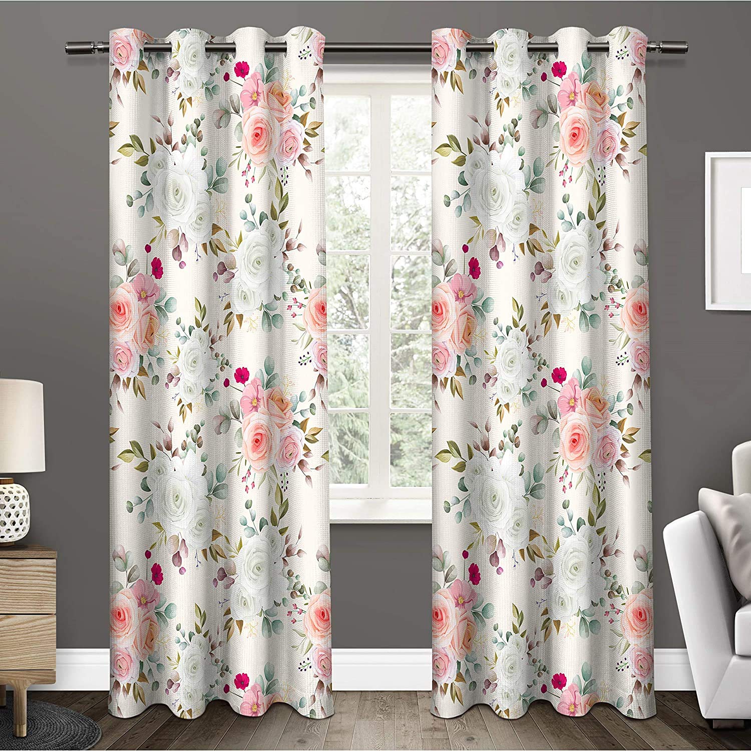 CVR Home Decore 3D Printed Beautifully Desgin Digital Printed Polyester Fabric Curtainss - Pack of 4 Curtains with Eyelet Ring for Door (7 feet) (4 x 7 Door)-I25