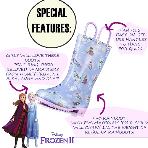 Miniatura 6 de Disney Girls' Frozen 2 Waterproof Rain Boots