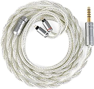 【KBEAR HunYuan】Yinyoo 2PIN 4.4mm リケーブル イヤホンケーブル 2本173芯アップグレードケーブル 純銀、単結晶銅、合金銅、銅鍍銀4種混合導体採用 高密度シールド層 編み込み構造 三帯域バランス(2PIN・4.4mm)