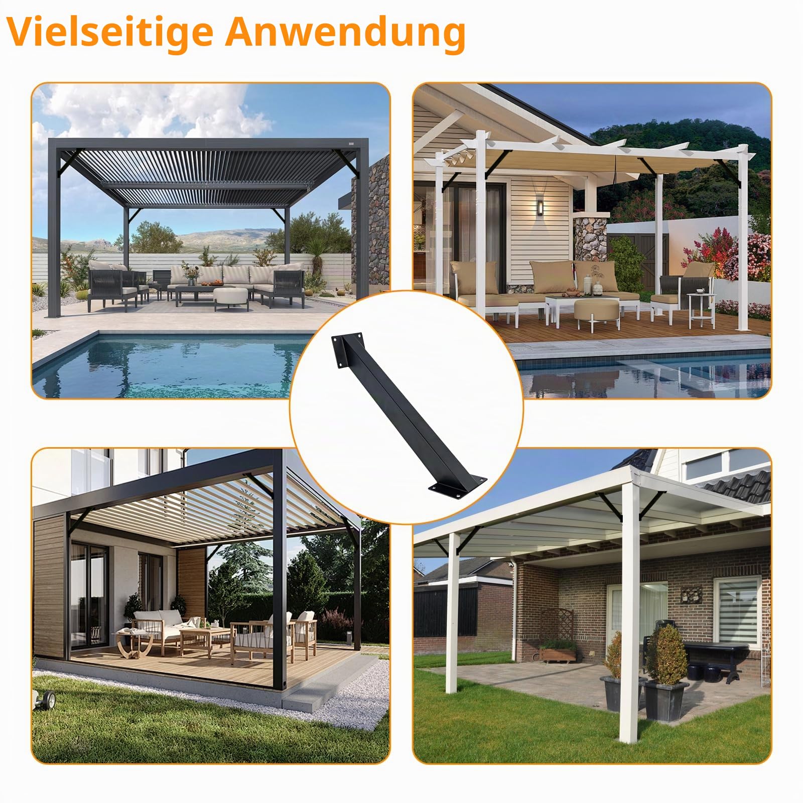 4 Stück 45-Grad-Winkelhalterung, Balkenverbinder (428*80mm)