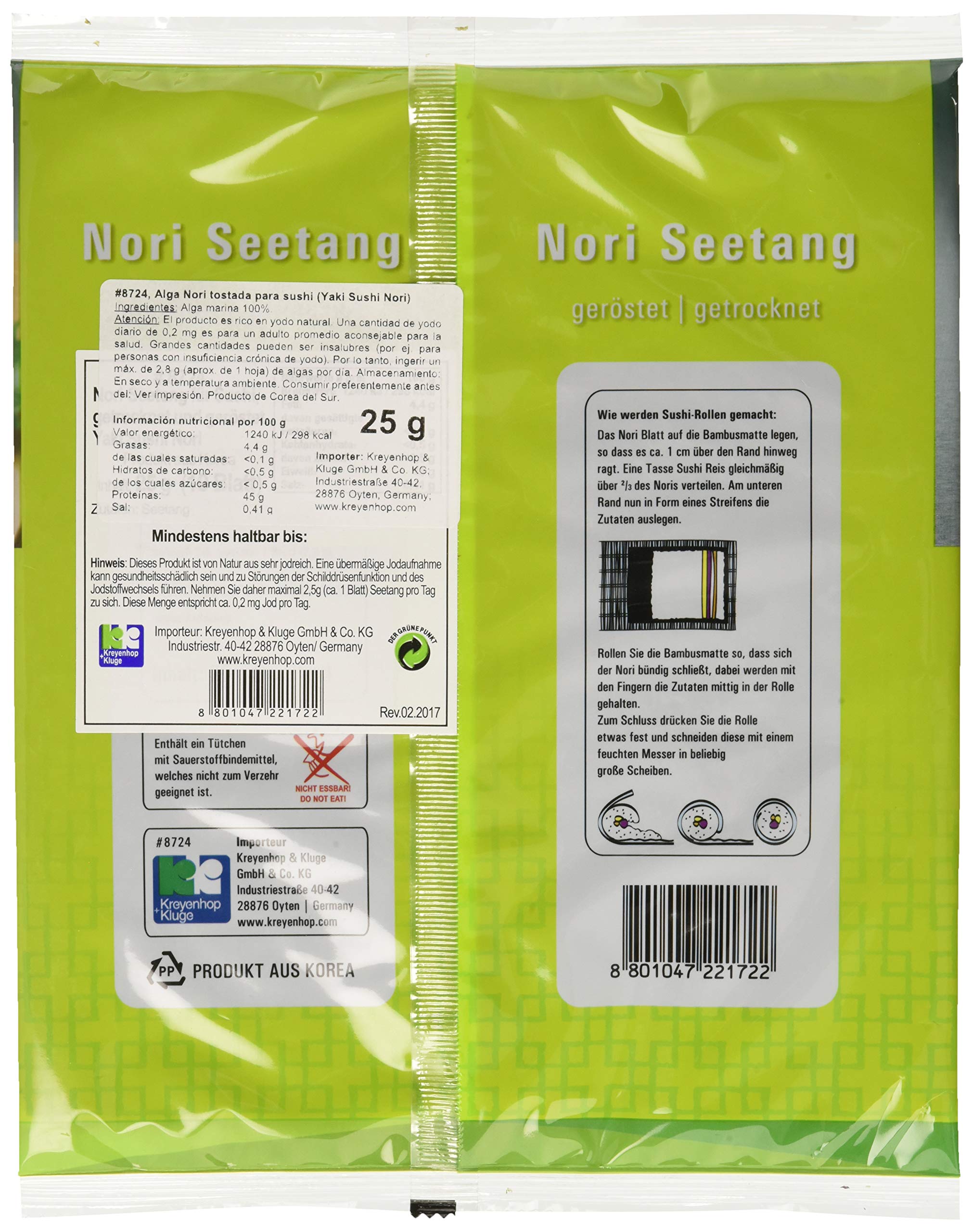 Dongwon, Alga seca y noris - 50 de 25 gr. (Total 1250 gr.)