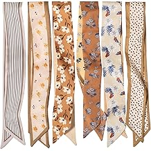 6 Pack Fashion Scarves for Women, Versatile Boho Head Scarf, Satin Scarf for Hair, Neck, Wrist, and Purse Accessories