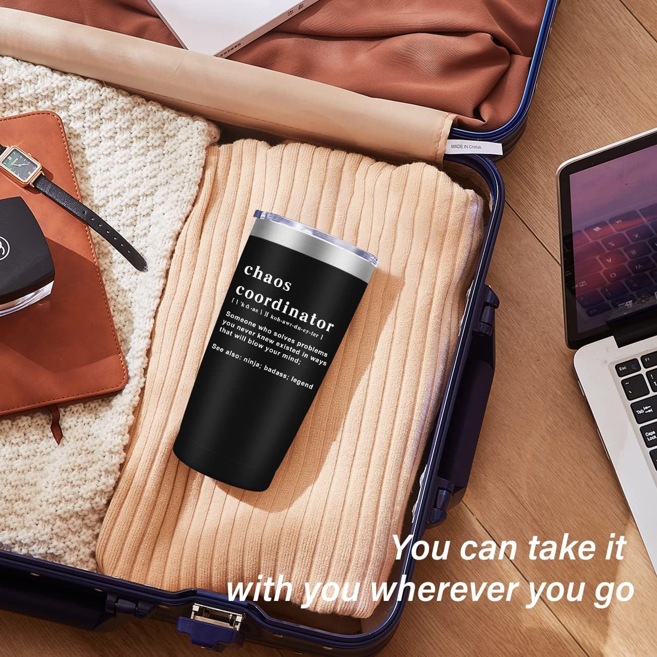 Chaos Coordinator Tumbler Cup,Christmas Gifts for Women,Unique Idea for Employee,Nurse,Boss Lady,Teacher,Office,Gifts for Women,Mom,Coworker,Birthday Gift,Thank You,20 oz Black Mug - Image 5