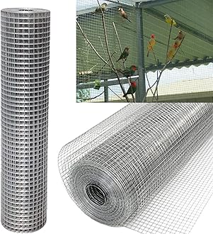 Rat Mesh Rodent Proofing 610mmX15m, Hot Dip Galvanised Welded Wire Mesh Roll, Chicken Square Mesh Wire Netting Rabbit Outdoor Aviary Pet Garden Mesh Net Fence, 1"x1" Mesh Hole Poultry Enclosures Mesh