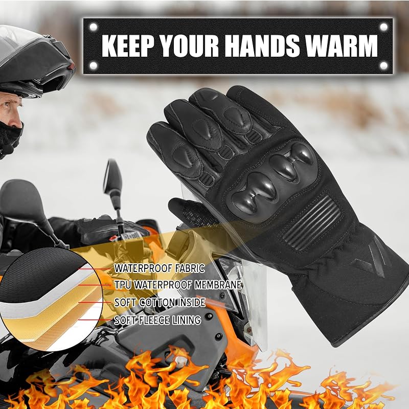 WESTWOOD FOX Vízálló Motoros Kesztyű L méret - Téli, Bőr, Érintőképernyős, Unisex Kesztyű BMX, ATV, MTB Motorozáshoz és Kültéri Tevékenységekhez