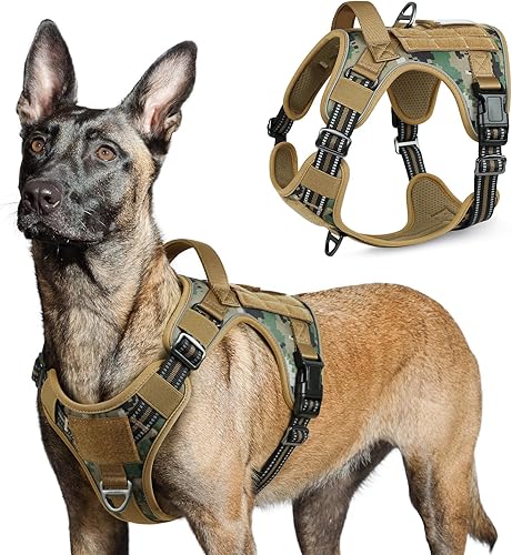 Miniatura 25 de rabbitgoo - Arnés táctico para perros grandes, chaleco de servicio militar sin tirones con asa y Molle, fácil control para entrenamiento y caminata