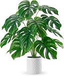 Der Rose 28 Inch Fake Monstera Plant in Pot, Large Artificial Potted Plants for Indoor Home Office Living Room Bedroom Decor