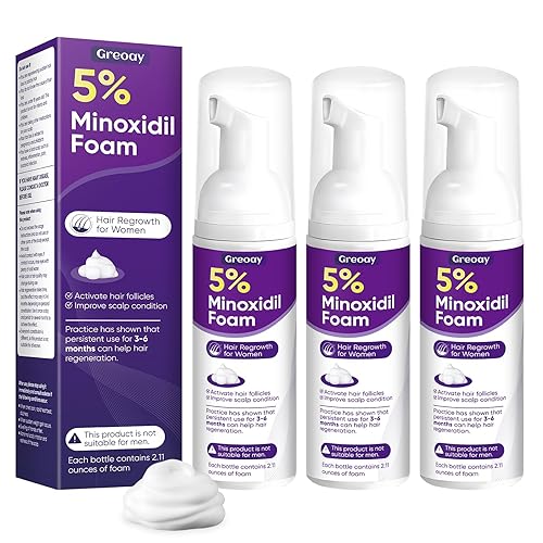 Espuma de minoxidil al 5% para mujeres, espuma para el crecimiento del cabello, adecuada para adelgazamiento del cabello, retroceso de línea capilar