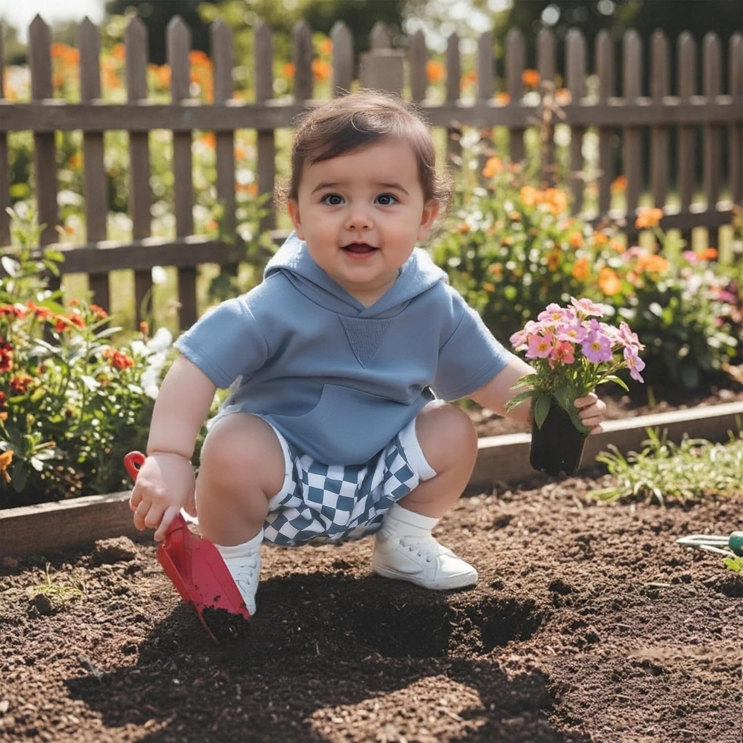 LIOMENGZI Toddler Baby Boy Summer Hooded Outfit Funny Contrast Short Shirt Shorts Infant 6 12 18 Months Clothes Summer 2T 3T - Image 5