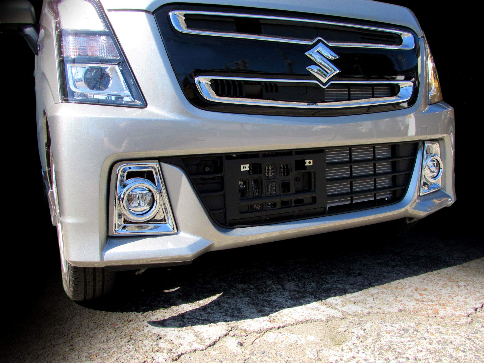 ワゴンRスティングレー MH44S メッキ フォグライトリング F