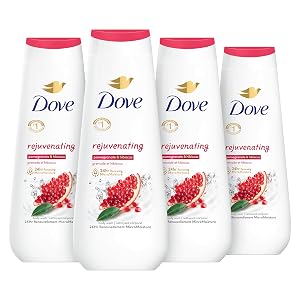 Dove Body Wash Rejuvenating Pomegranate Hibiscus 4 Count for Renewed Healthy-Looking Skin Gentle Skin Cleanser with 24hr Renewing