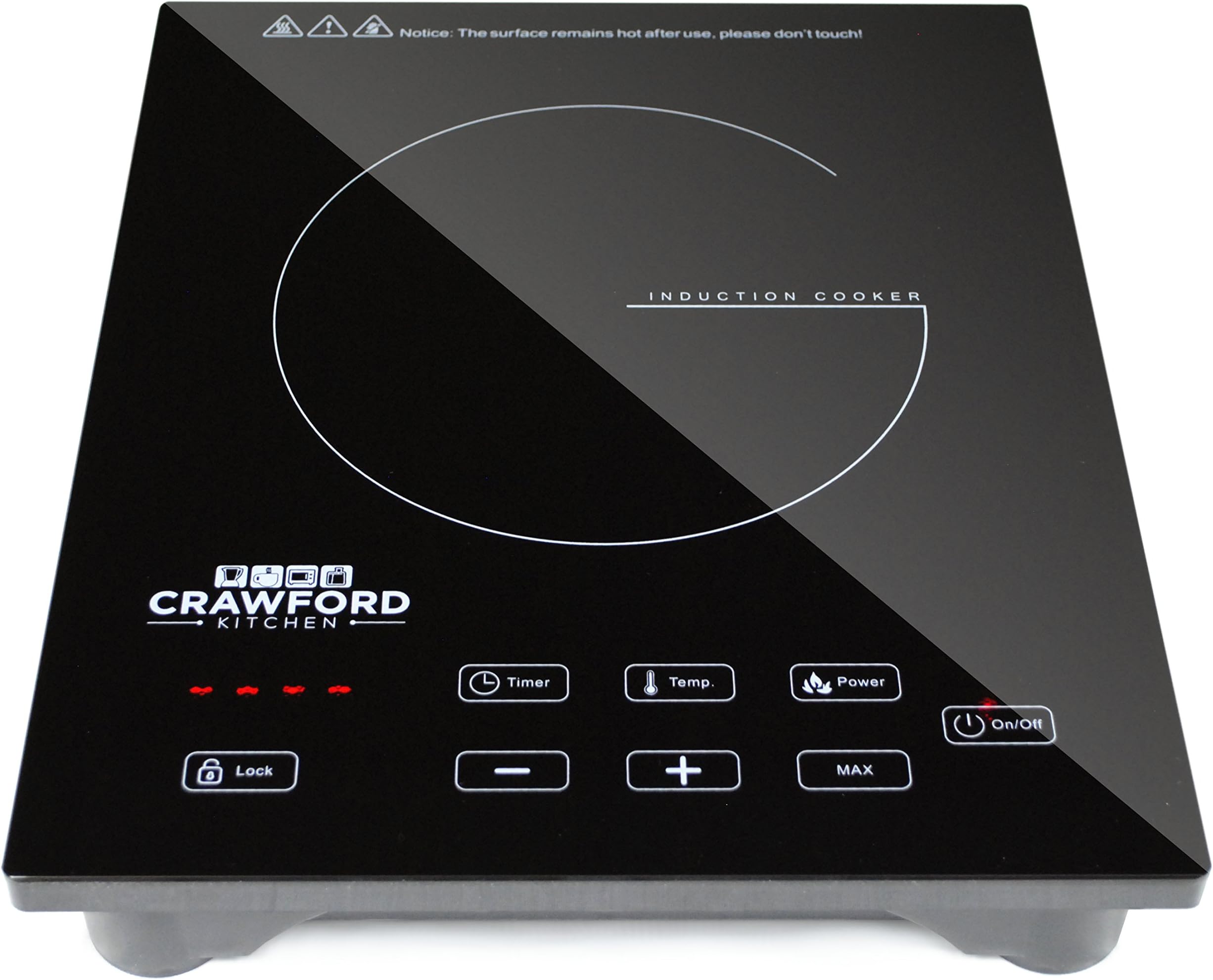 1800W Digital Induction Cooktop | Portable Countertop Design & Easy To Clean | New Touch Panel Controls (Single)