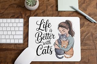 AMBILE AMS Store Mouse Pad with Anti-fray Stitching, Waterproof Surface & Non-Slip Rubber Base Stitched Edges Gaming Mouse Mat for Laptop, Compatible with Laser and Optical Mice (Design4)