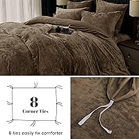 Vista 89 de PHF - Juego de funda de edredón de terciopelo auténtico tamaño individual, juego de funda de edredón ultra suave y transpirable de 2 piezas