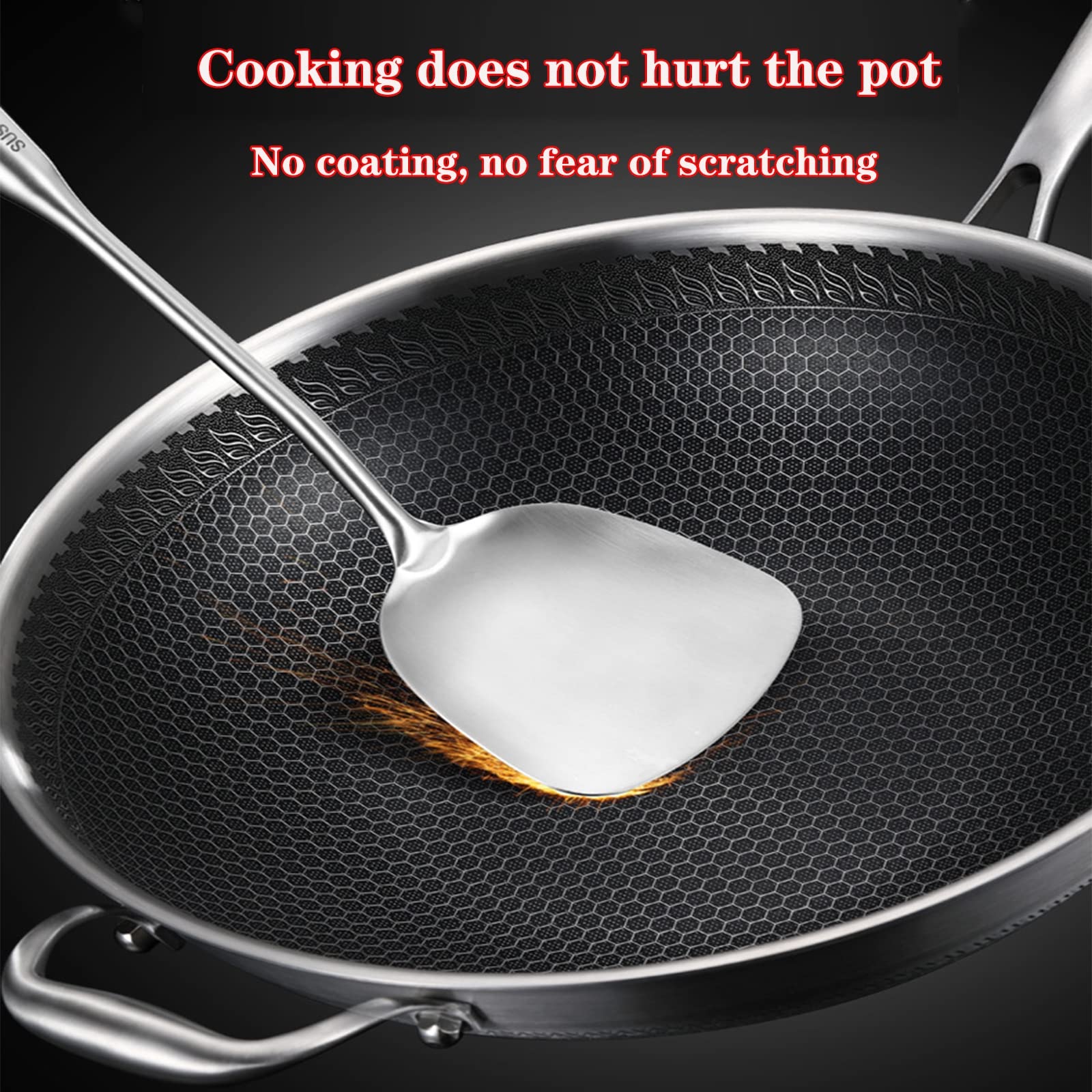 Non-Stick Wok 316 Stainless Steel Wok Cooker Gas Stove Special