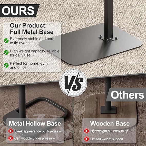 HzTinT TV Tray Table, Adjustable Height & 360 Swivel Couch Table with Heavy-Duty Metal Base that Slides Under Sofa, C-Shaped Side Table for Living Room, Bedroom, Bathroom, Study, and Small Spaces