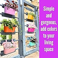 Vista 7 de LaLaGreen - Maceta colgante para exteriores (11.2 pulgadas, paquete de 6) rosa claro, morado claro, turquesa, rosa neón, amarillo, naranja, caja