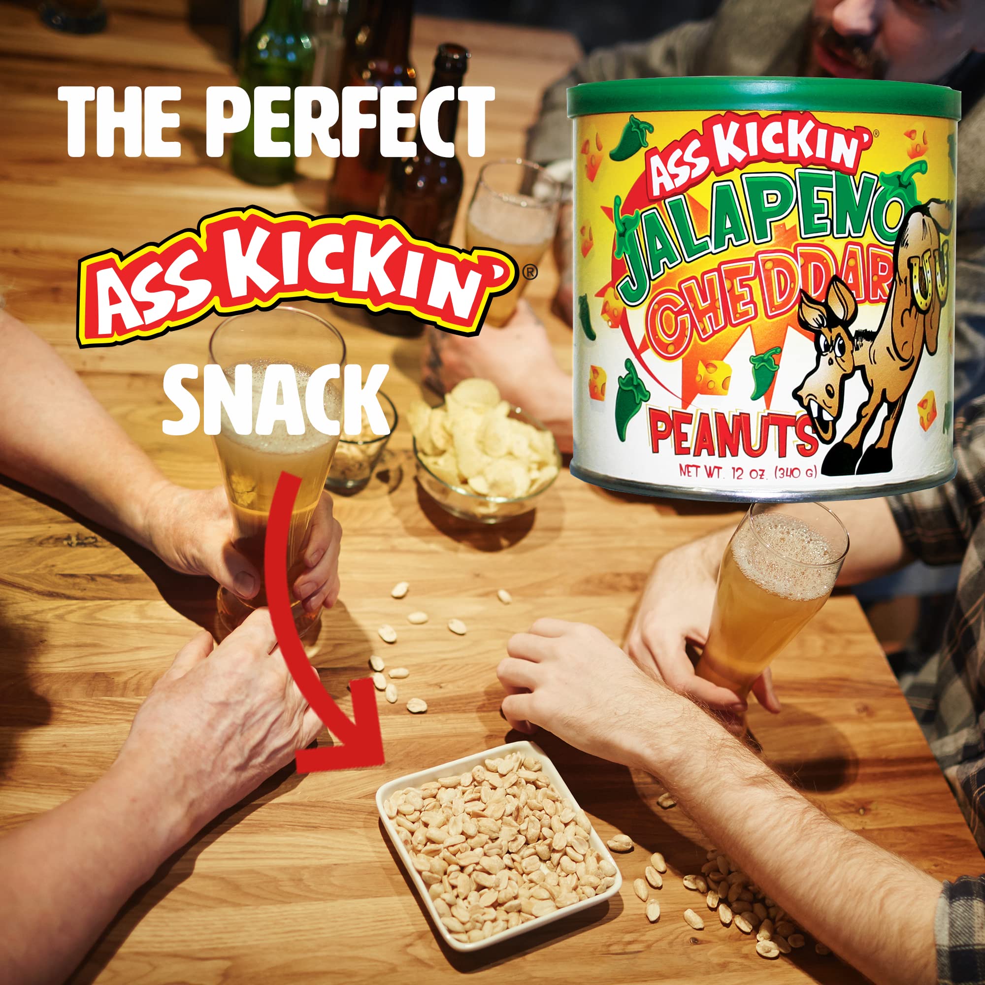Ass Kickin' Jalapeno Cheddar Peanuts - 12 oz