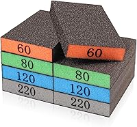 YNZDRWA 8-Pack Washable Reusable Sanding Sponges - 60/80/120/220 Grit Blocks for Drywall, Wood, Metal, Furniture Sanding