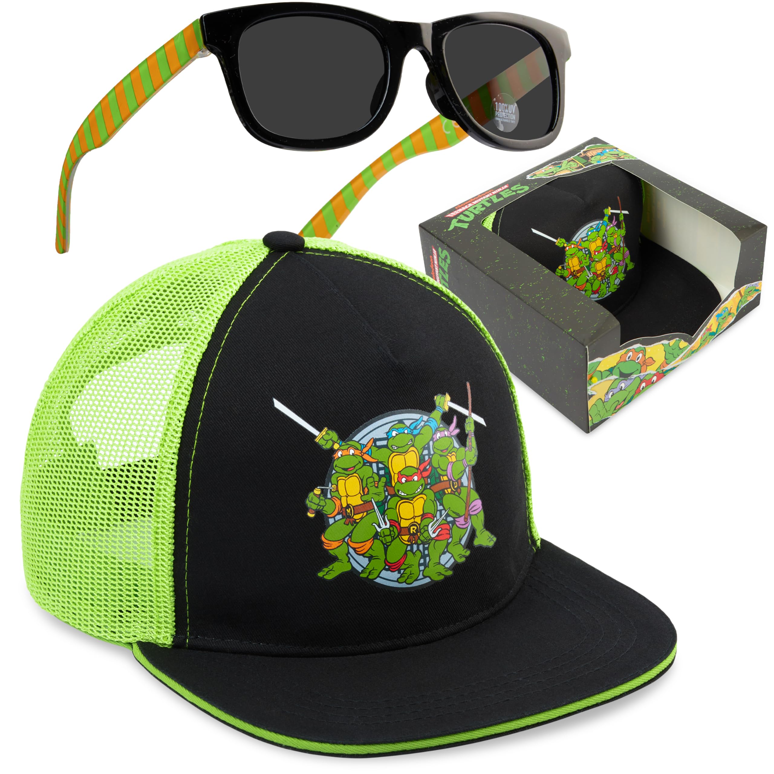 Get Trend Batman | Tortugas Ninja | Marvel Avengers Gorra y Gafas de Sol Niño Set, Gorra Infantil Verano, Protección UV y Gafas Sol Niño, Regalo Niños