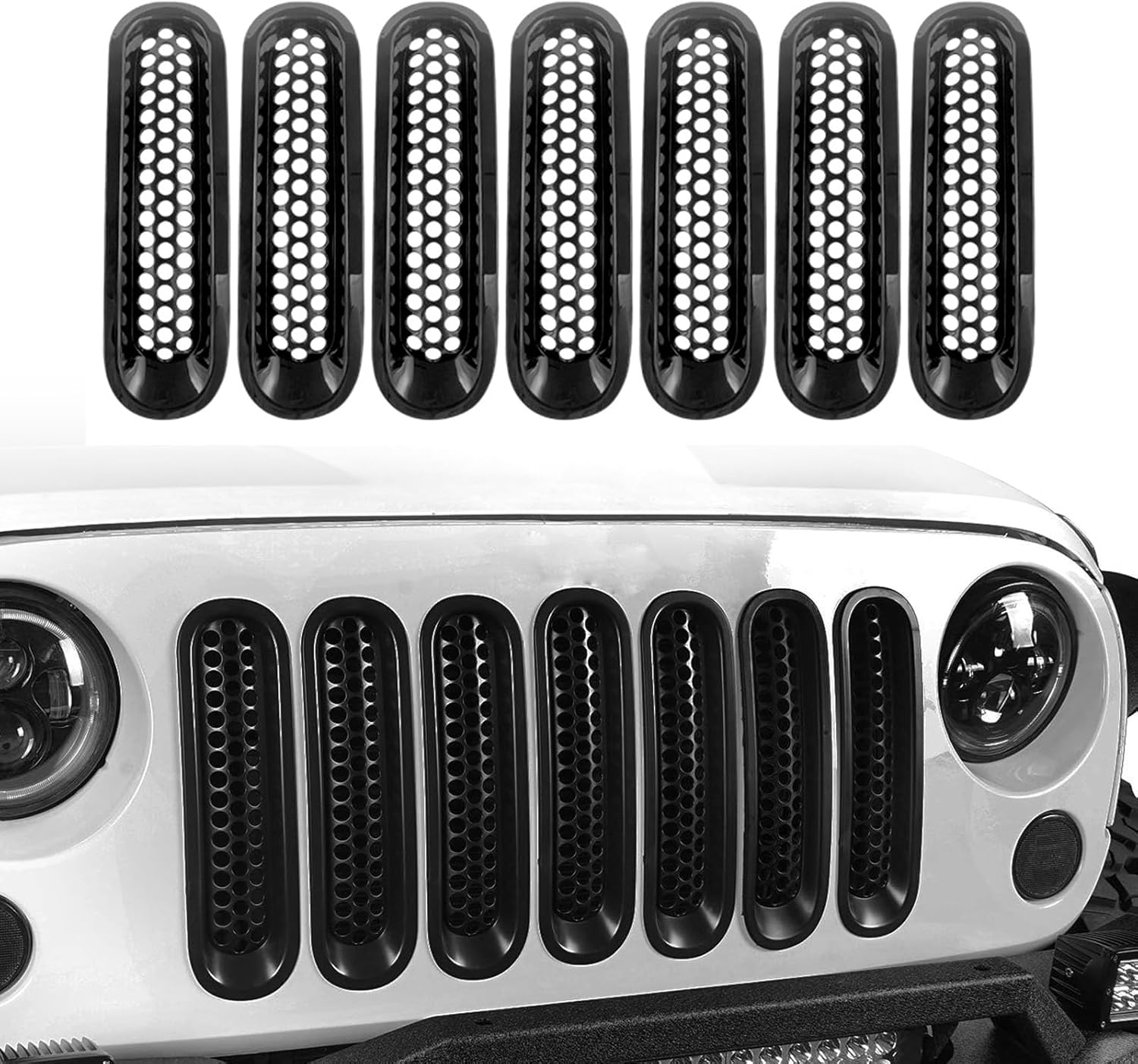 NGHEY Pack7 Car Front Grill Mesh, ABS Decorative Grill