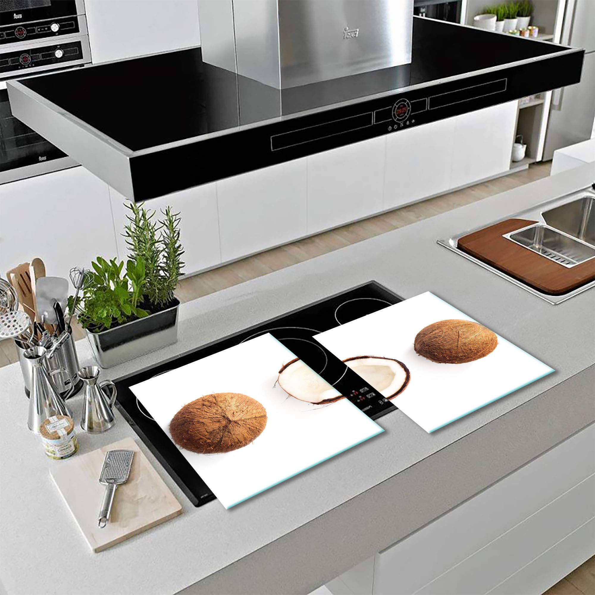 Placa para Cubrir la vitrocerámica, 2 Piezas, 2 x 40 x 52, para inducción, diseño de Frutas