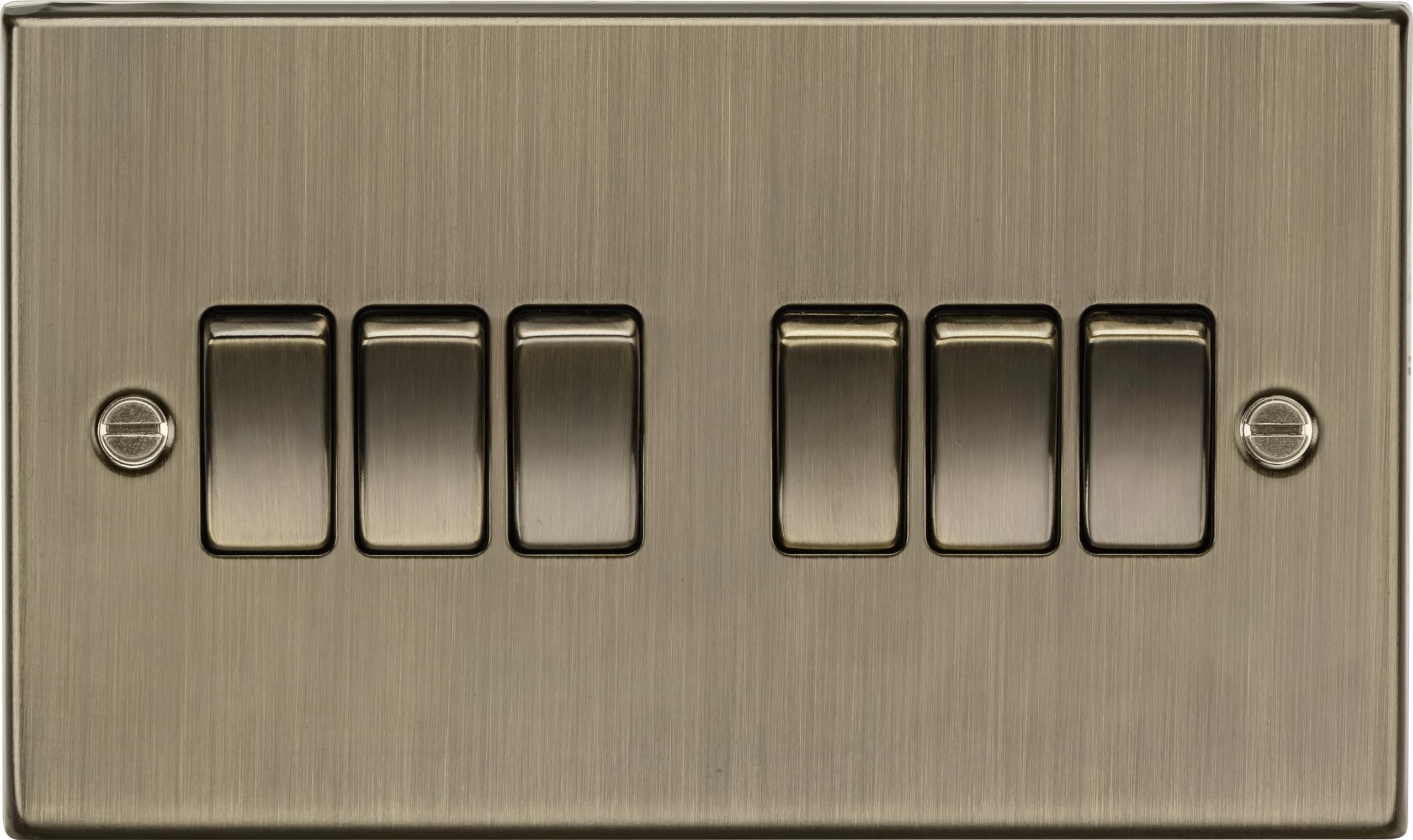 Knightsbridge CS42AB Square Edge Antique Brass 10A 6G 2 Way Plate Switch, Antique Brass